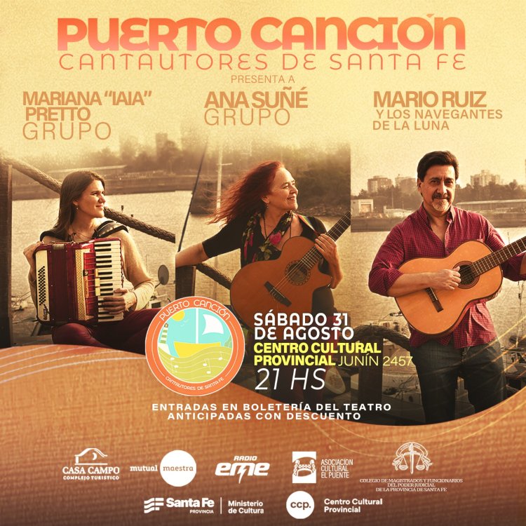 Sábado 31 de Agosto  - Evento "PUERTO CANCIÓN" CANTAUTORES DE SANTA FE