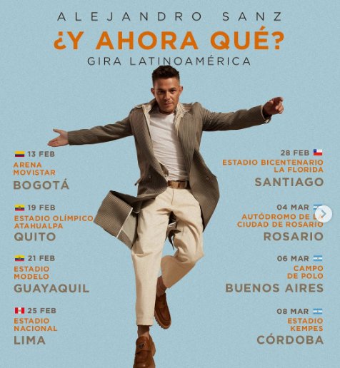 Alejandro Sanz anuncia su regreso a la Argentina